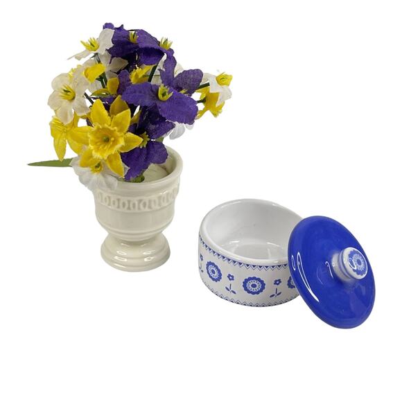 VTG American Girl Elizabeth DRESSING TABLE ACCESSORIES Vase Flowers & Powder Jar - Picture 6 of 6